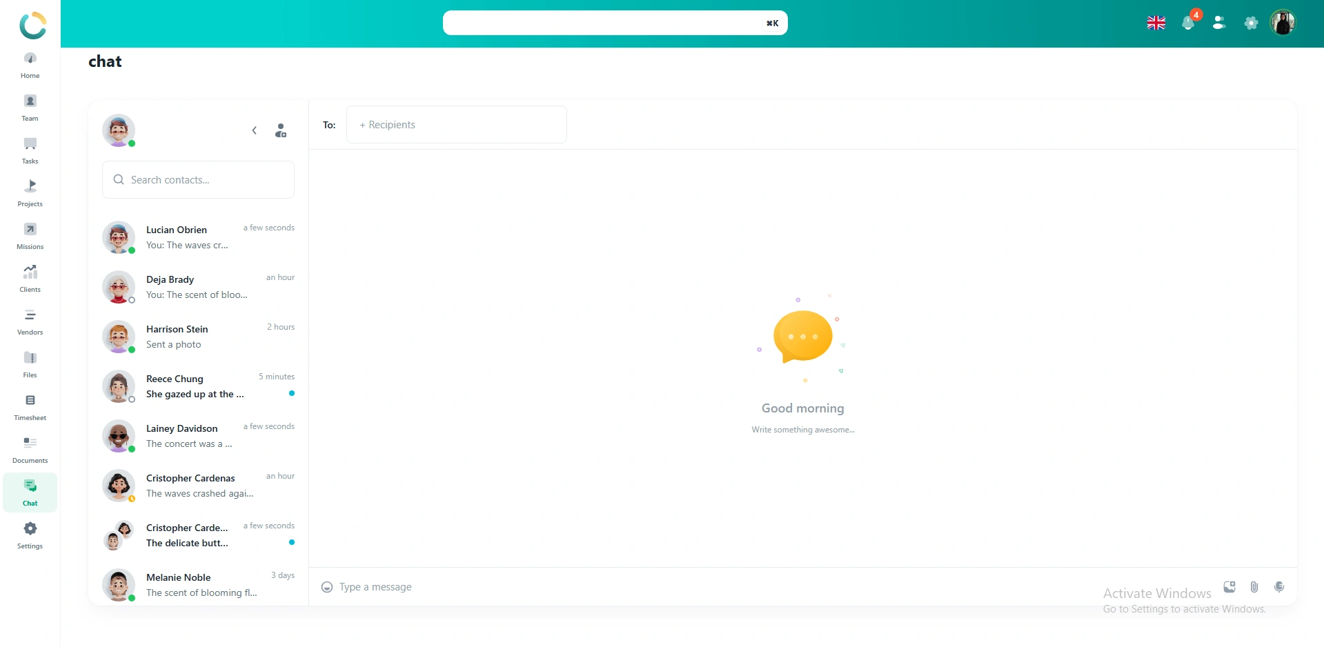NOVOLOGS Communication Dashboard