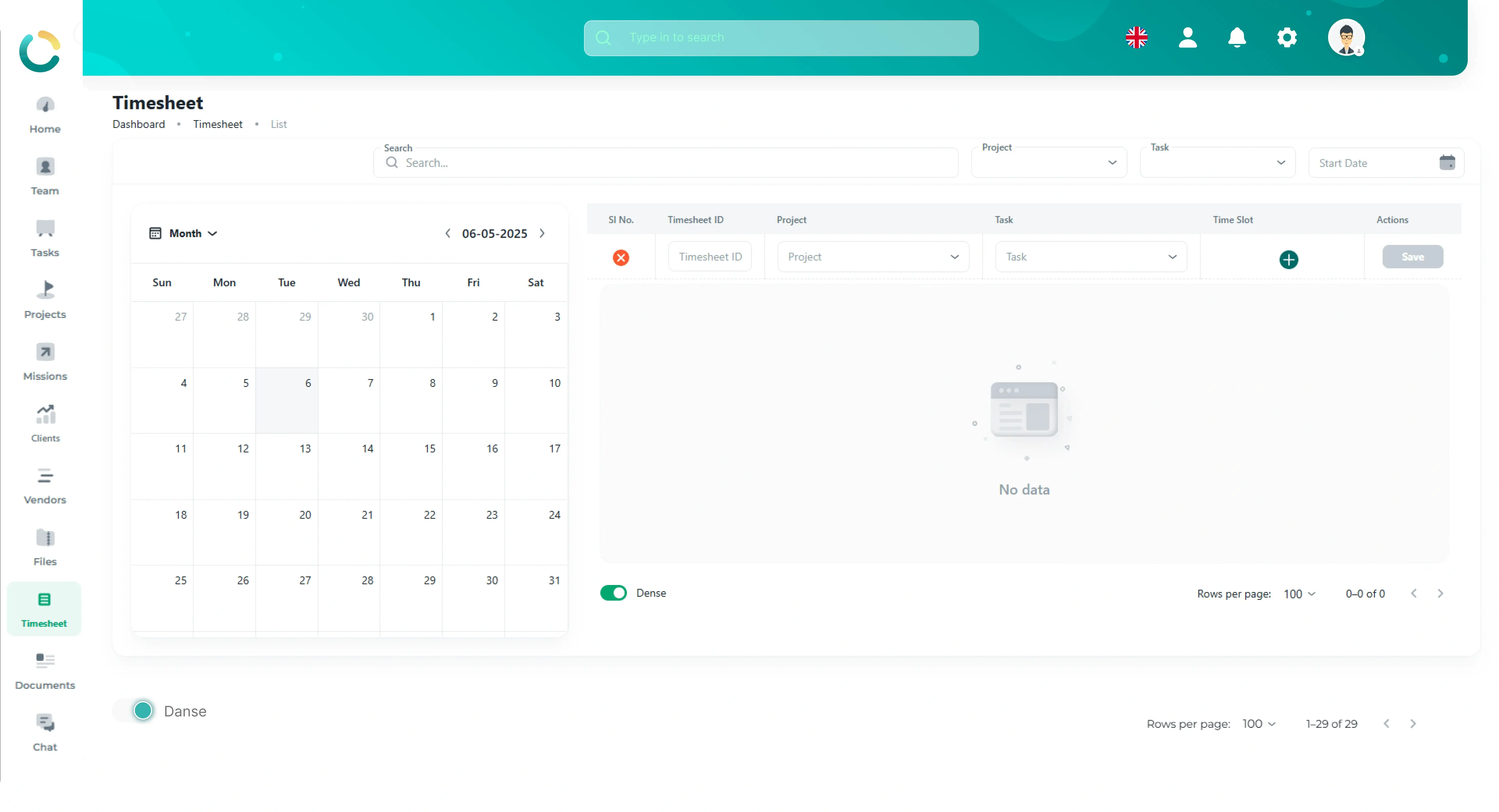 NOVOLOGS Time Management Dashboard
