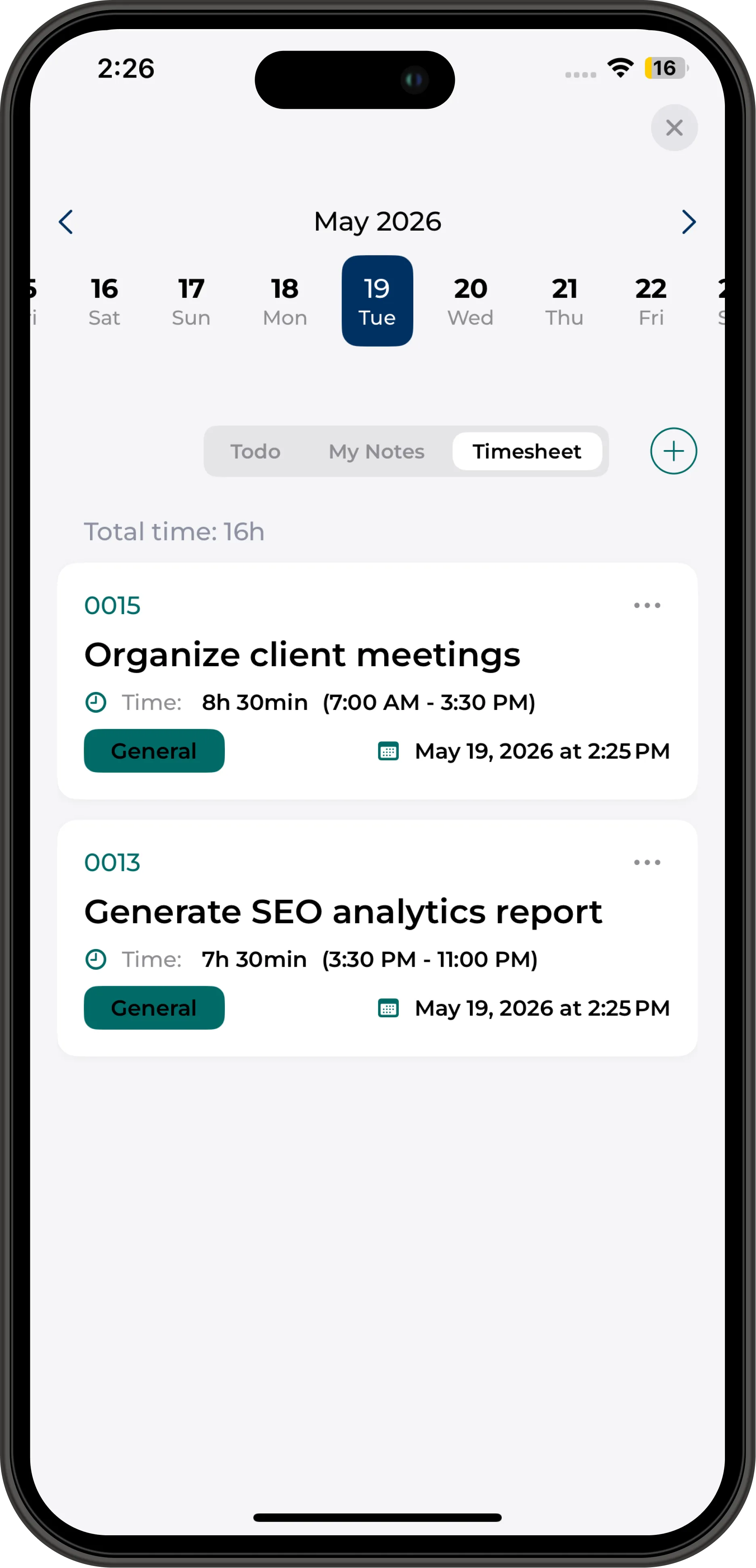 NOVOLOGS Mobile Timesheets